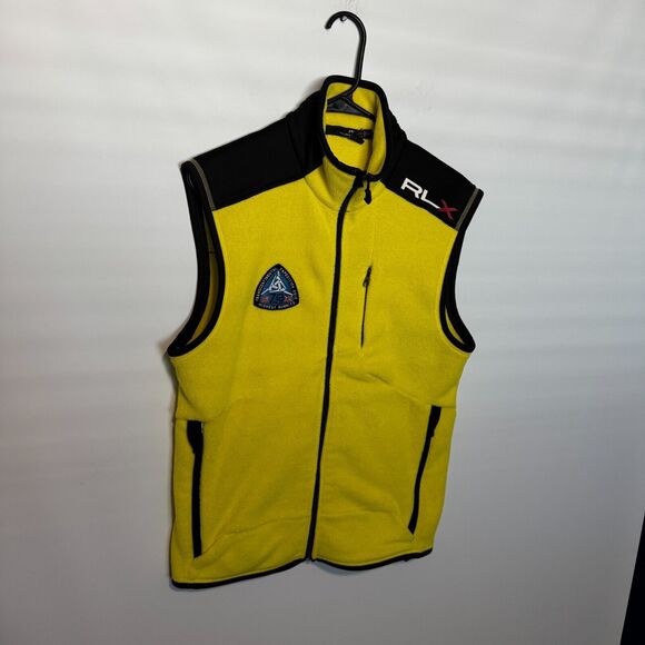 RLX Ralph Lauren Vest Mens Medium Yellow Transcontinental Expedition Fleece - Picture 2 of 11